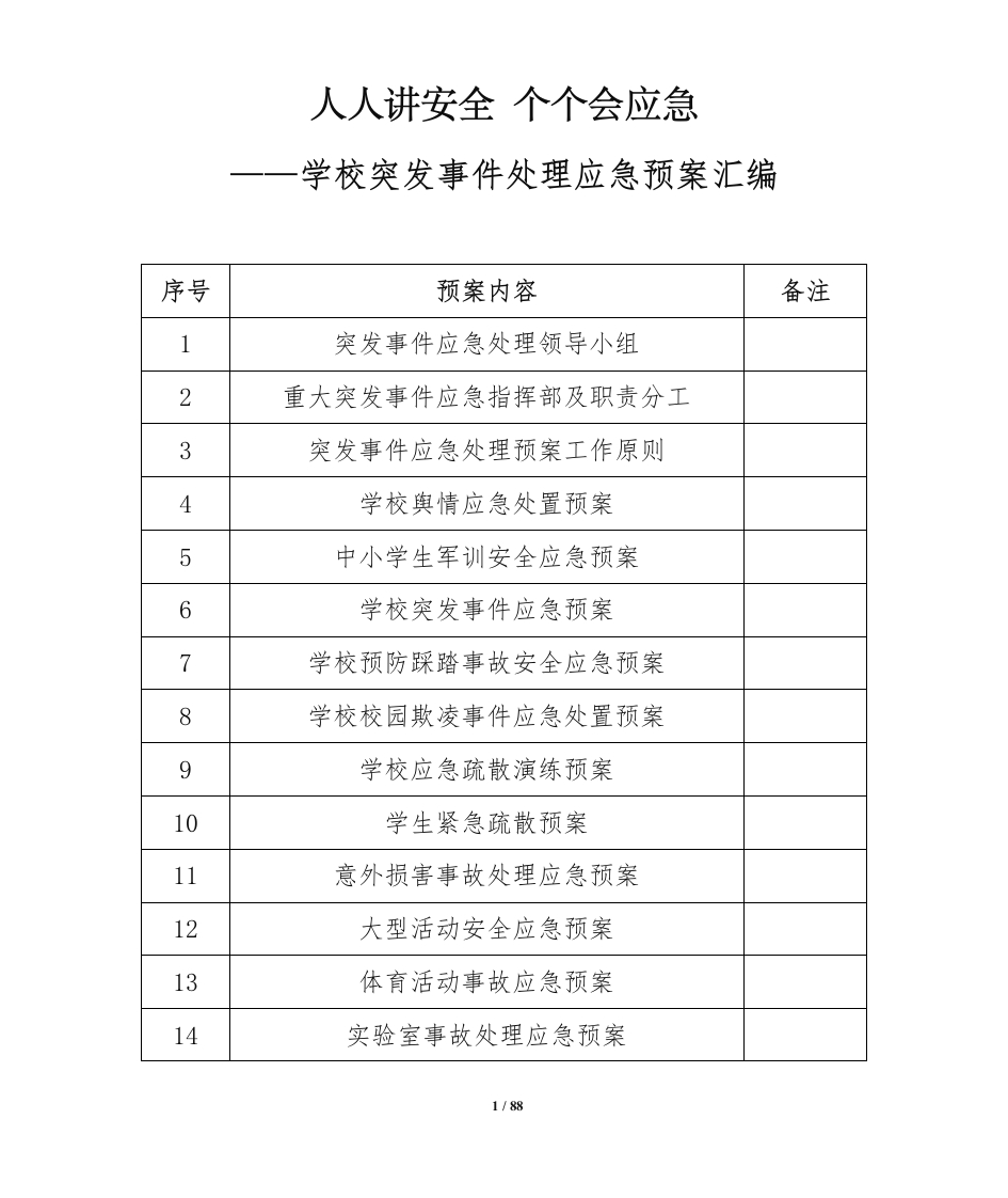 2024年修订学校应急预案汇编-教务资料网