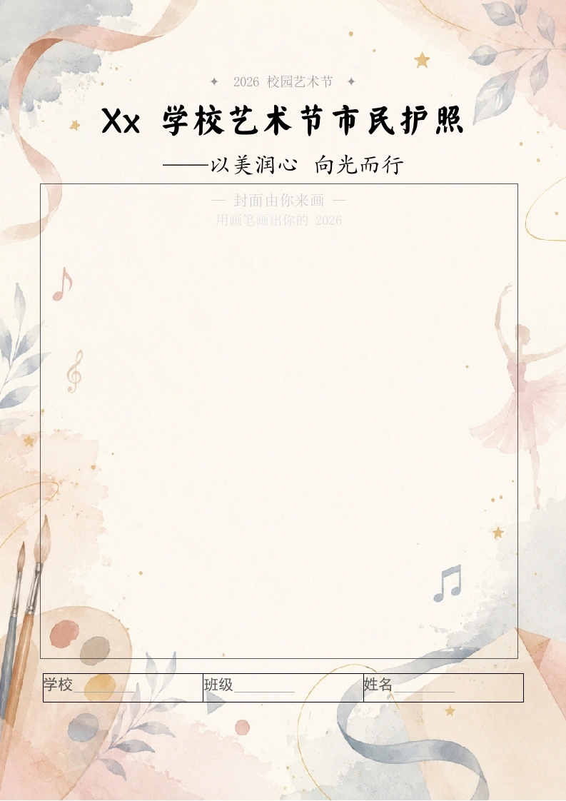 2026年六一儿童节艺术节市民护照——以美润心，向光而行-教务资料网