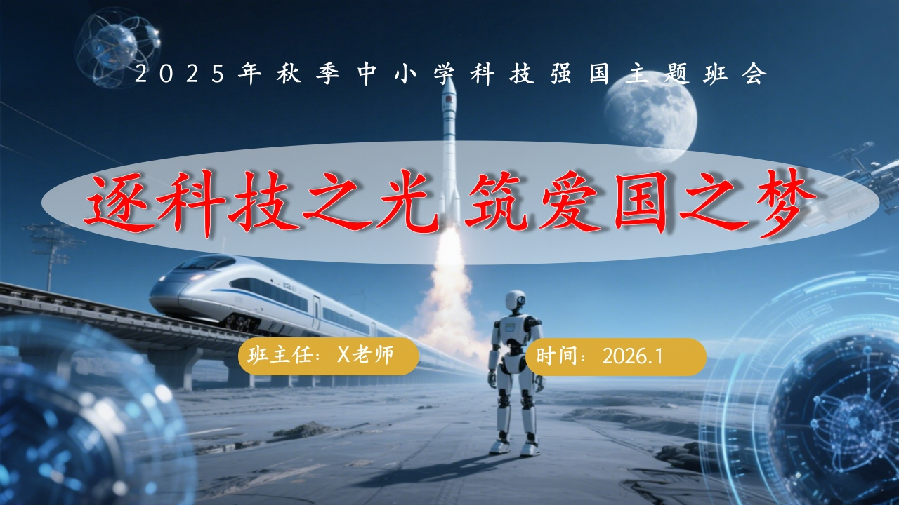【25年秋】【第16周】《逐科技之光，筑爱国之梦》主题班会PPT-教务资料网