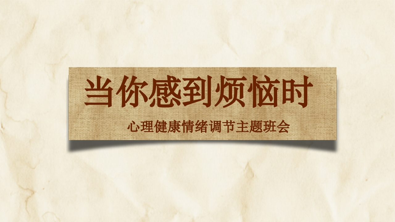 【初高中】【情绪管理】心理健康情绪调节班会《当你感到烦恼时》-教务资料网