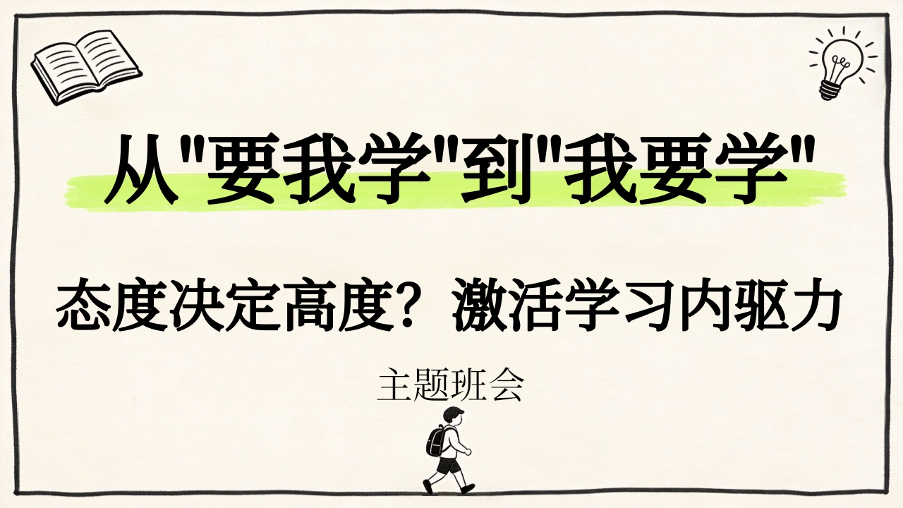 【通用】【内驱力】激活学习内驱力主题班会：从要我学到我要学-教务资料网