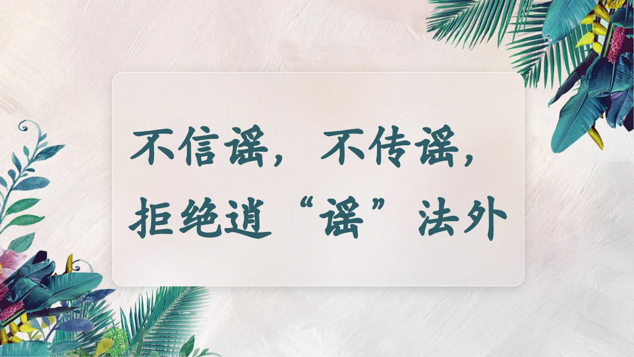 【通用】【谣言班会】主题班会【不信谣，不传谣，拒绝逍“谣”法外】-教务资料网