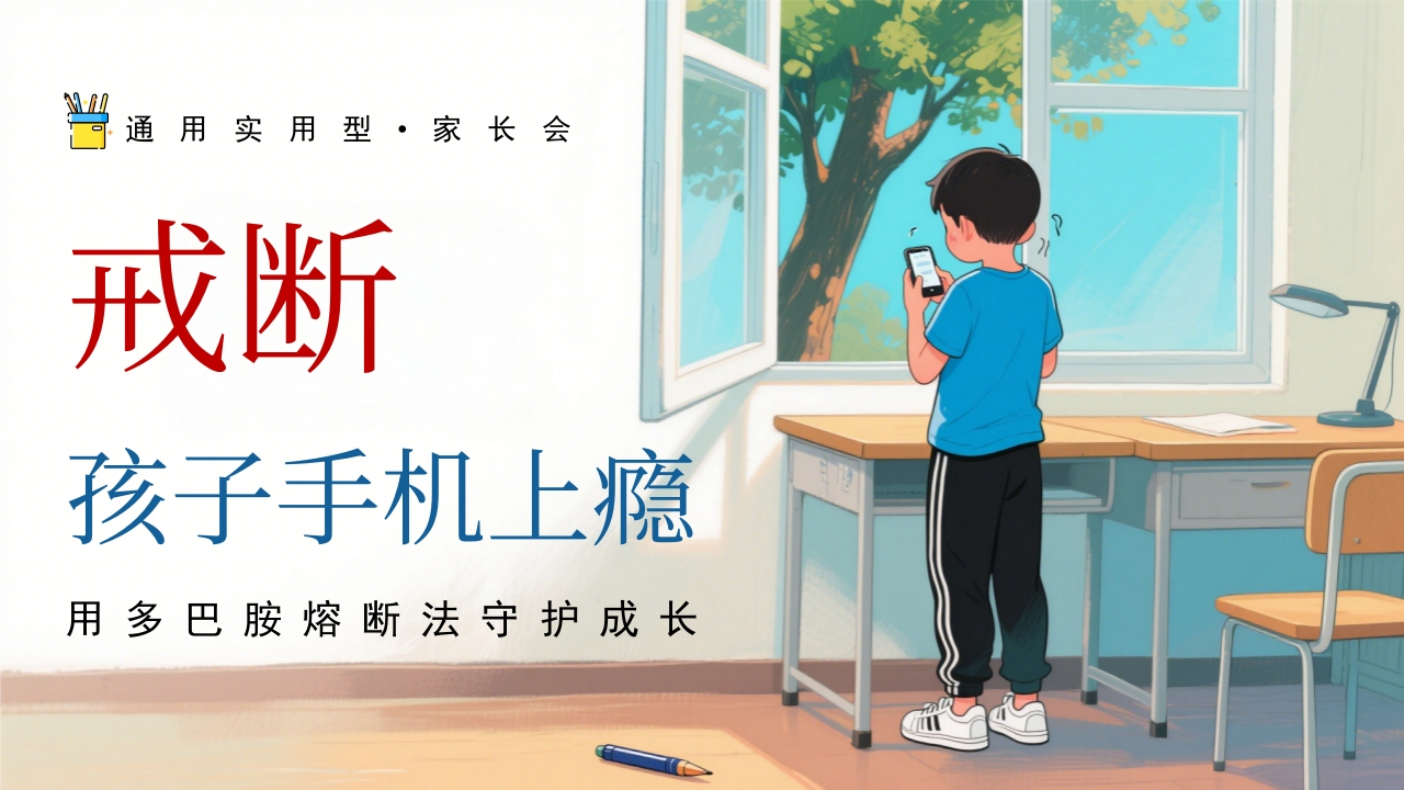【通用】家长会【戒断孩子手机上瘾】1-教务资料网