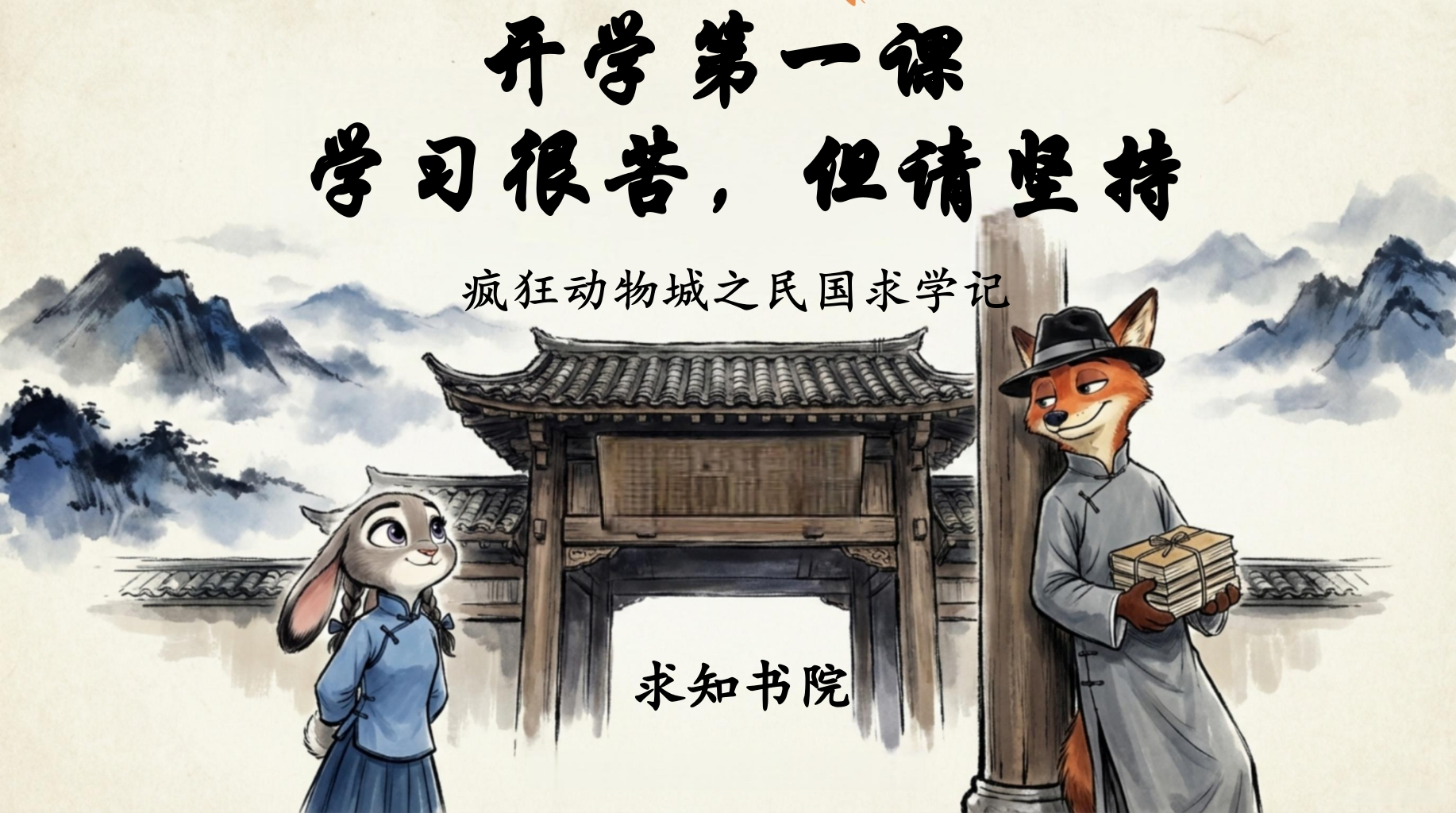 【通用】开学第一课(疯狂动物城)：学习很苦，但请坚持-教务资料网