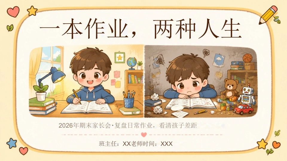 【通用】期末家长会：复盘日常作业，看清孩子差距-教务资料网