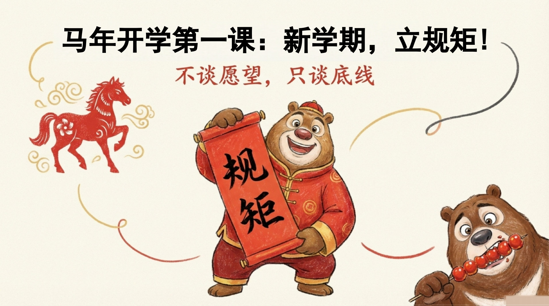 【通用】马年春季开学第一课：新学期，立规矩——不谈愿望，只谈底线-教务资料网