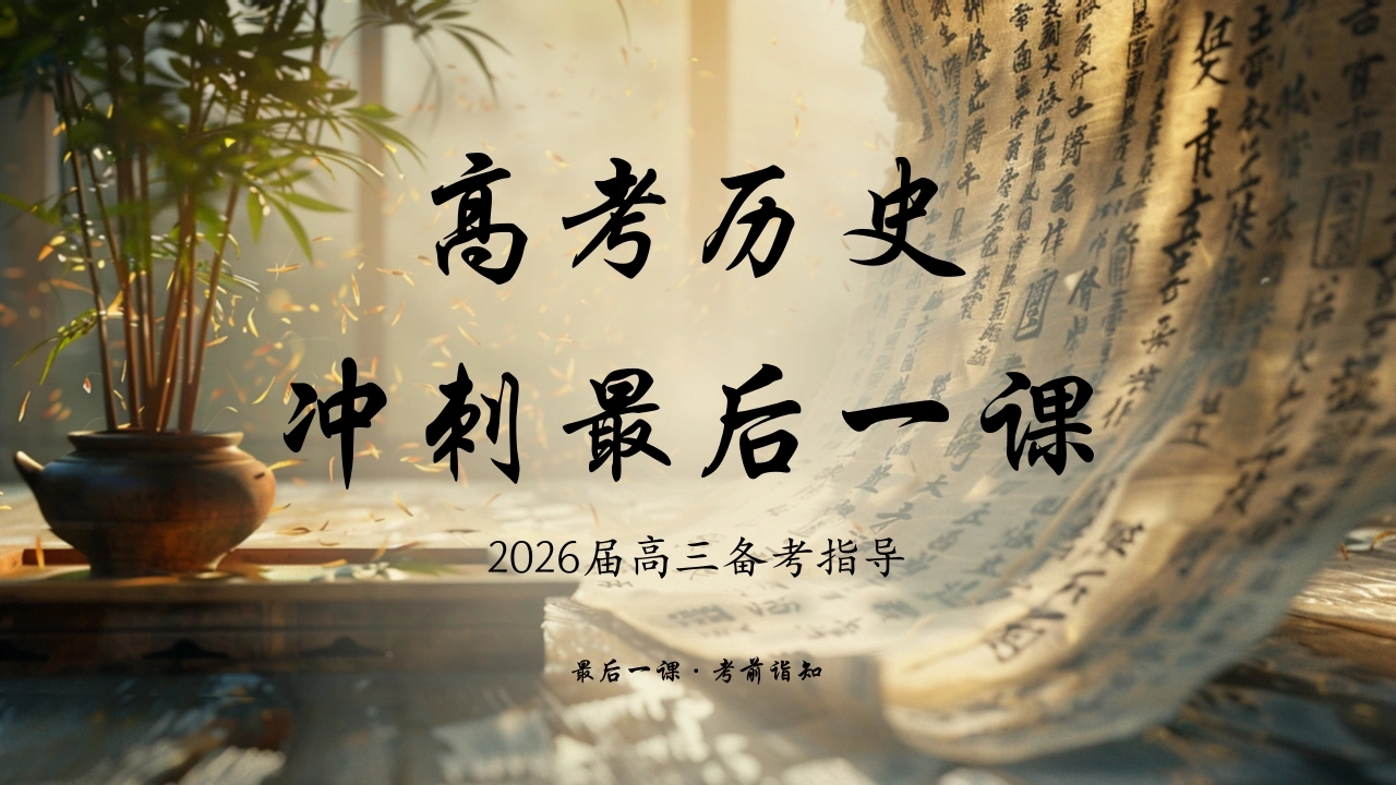 【高三下】【历史】高考考前最后一课冲刺主题班会-教务资料网