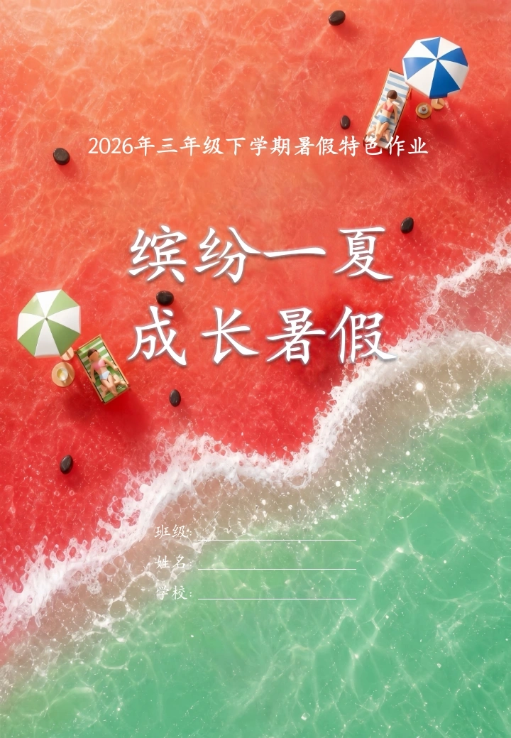 三年级下册三科（语数英）暑假特色作业：缤纷一夏，成长暑假-教务资料网