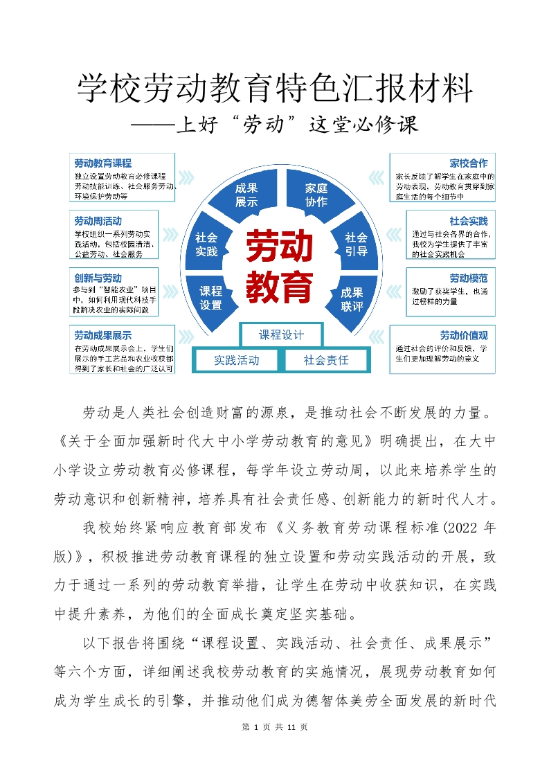 学校劳动教育特色汇报材料.docx（上好劳动教育这堂必修课）-教务资料网